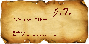 Jávor Tibor névjegykártya