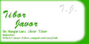 tibor javor business card